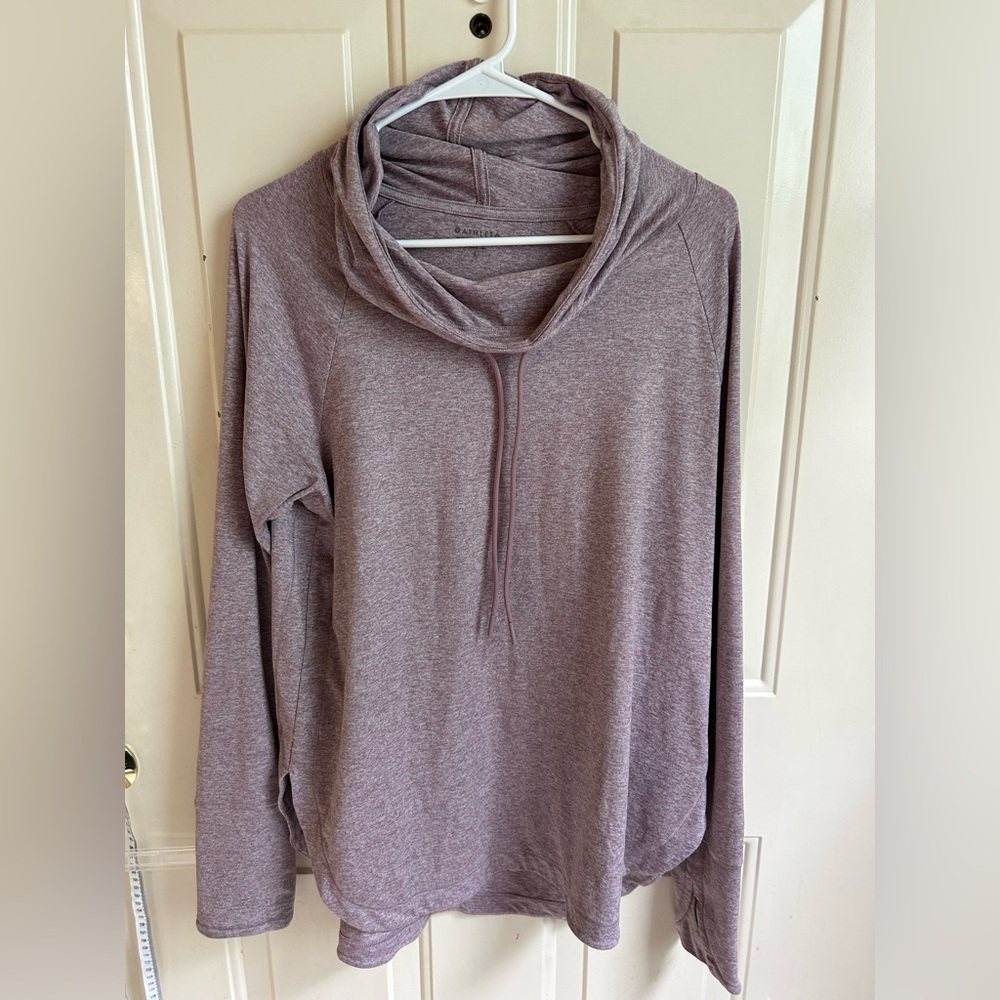 Athleta Uptempo Hoodie Sweatshirt SZ Large  color : Agate‎ Purple/ Shark Grey - Picture 3 of 7